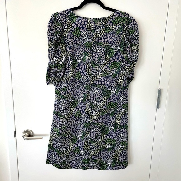 See by Chloe Gathered Floral-print Satin-twill puff mini dress XS - Picture 8 of 10